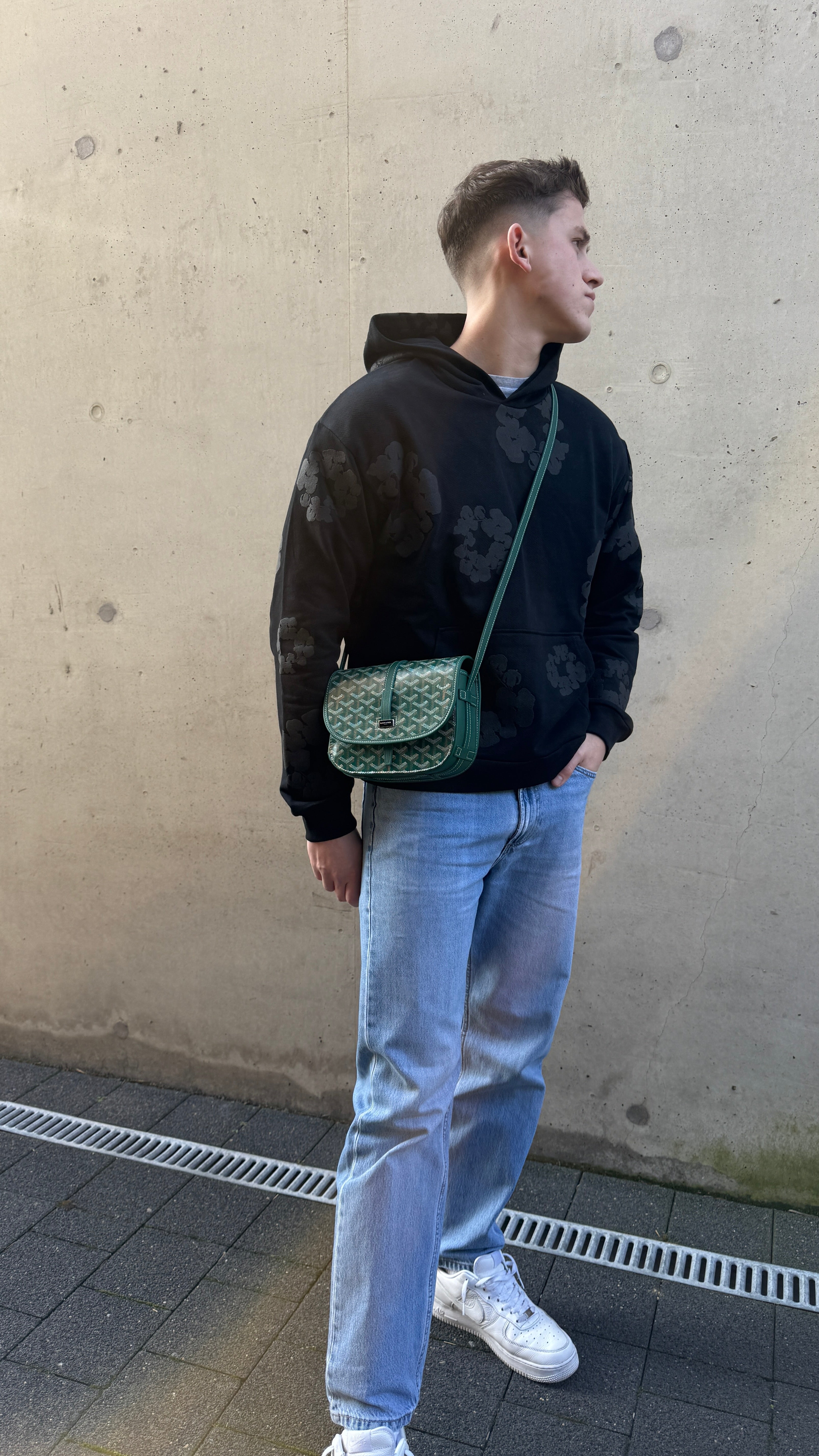 Denim Tears Cotton Wreath Hoodie Black Monochrome