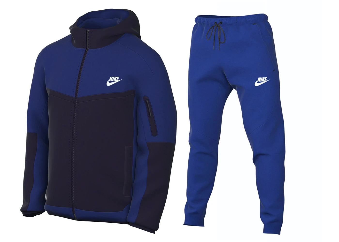 Nike Sportswear Tech Fleece Full Zip Hoodie Joggers Set Old Royal Ch Relace