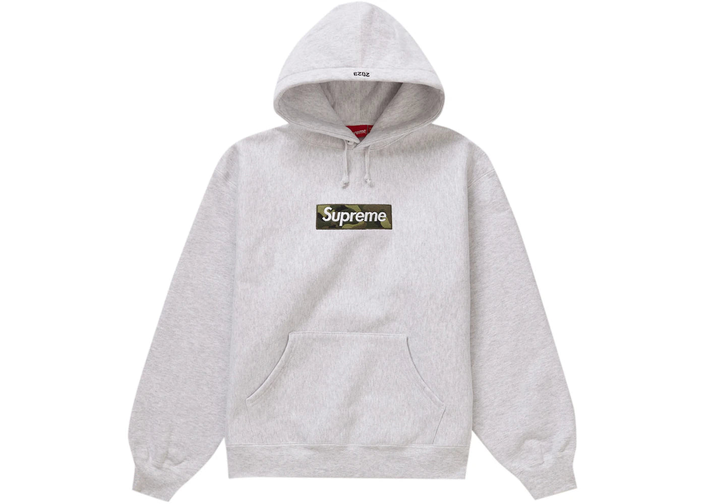 Supreme Box Logo Hooded Sweatshirt FW23 Ash Grey Relace