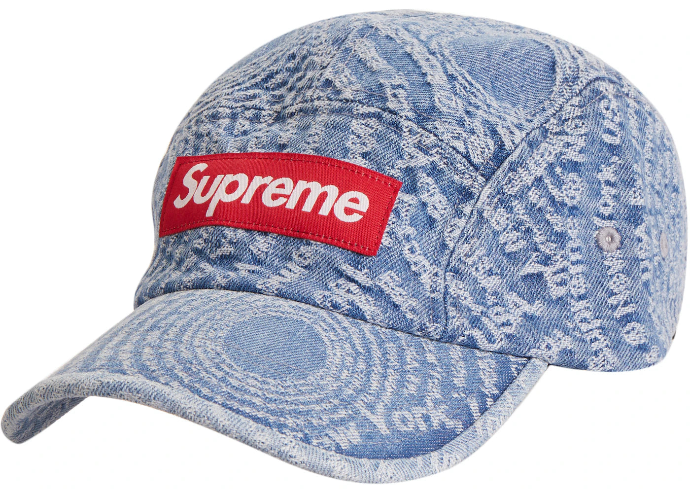 Supreme Circles Jacquard Denim Camp Cap Blue Relace