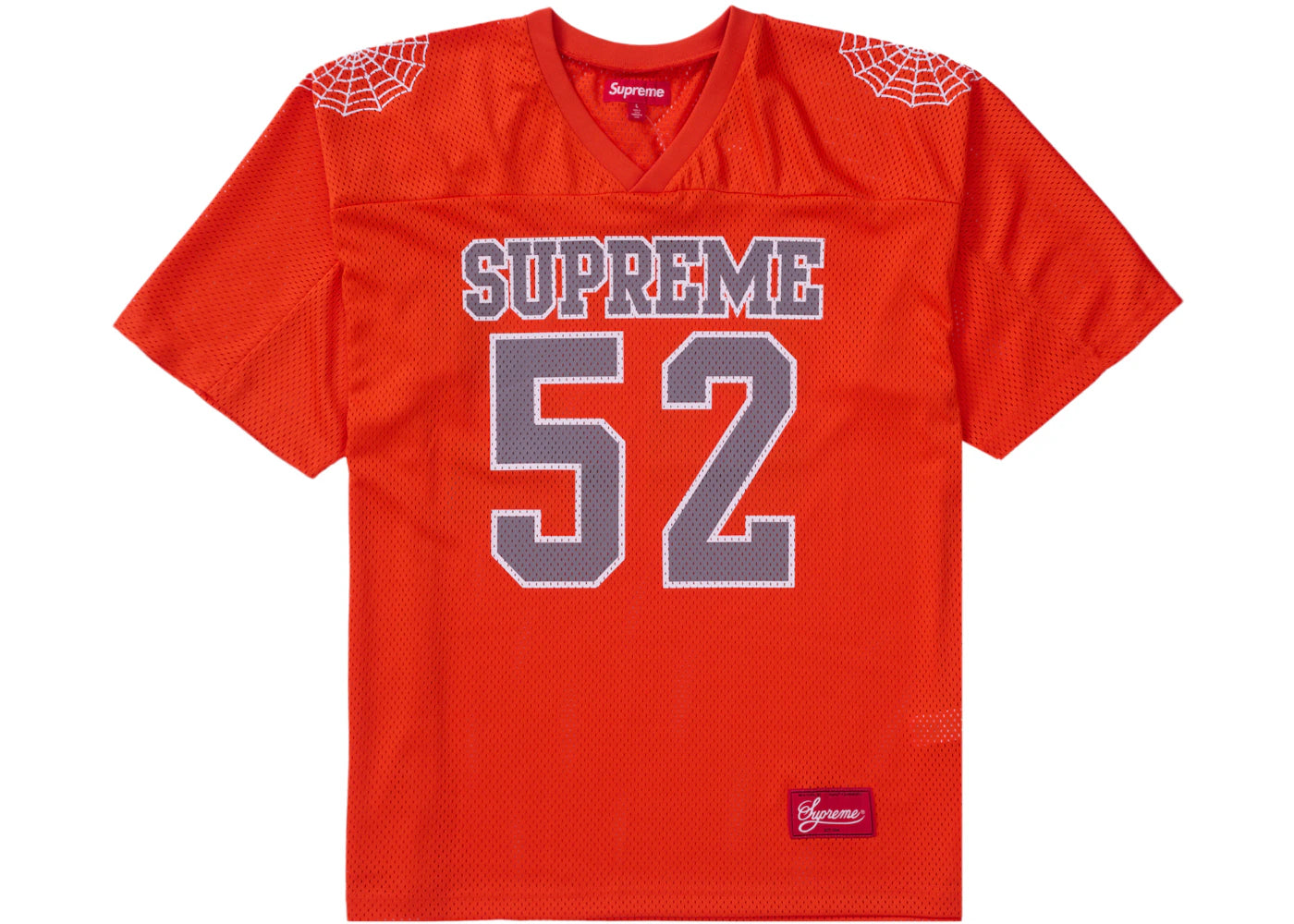 Supreme Spiderweb Football Jersey Orange Relace