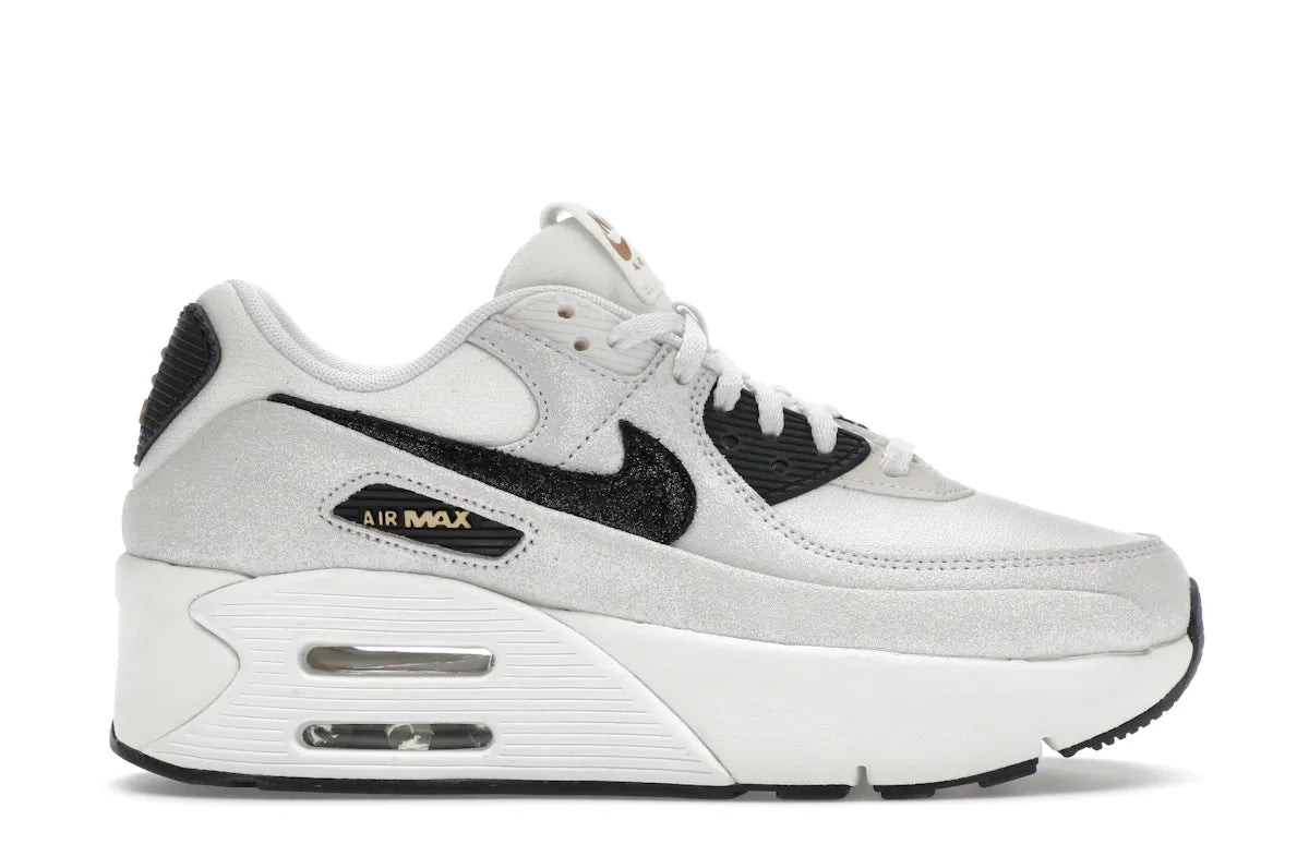 Nike Air Max 90 LV8 White Metallic Gold Black (Women's) – Relace
