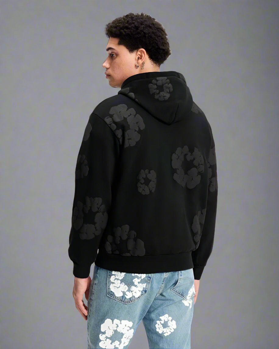 Denim Tears Cotton Wreath Hoodie Black Monochrome
