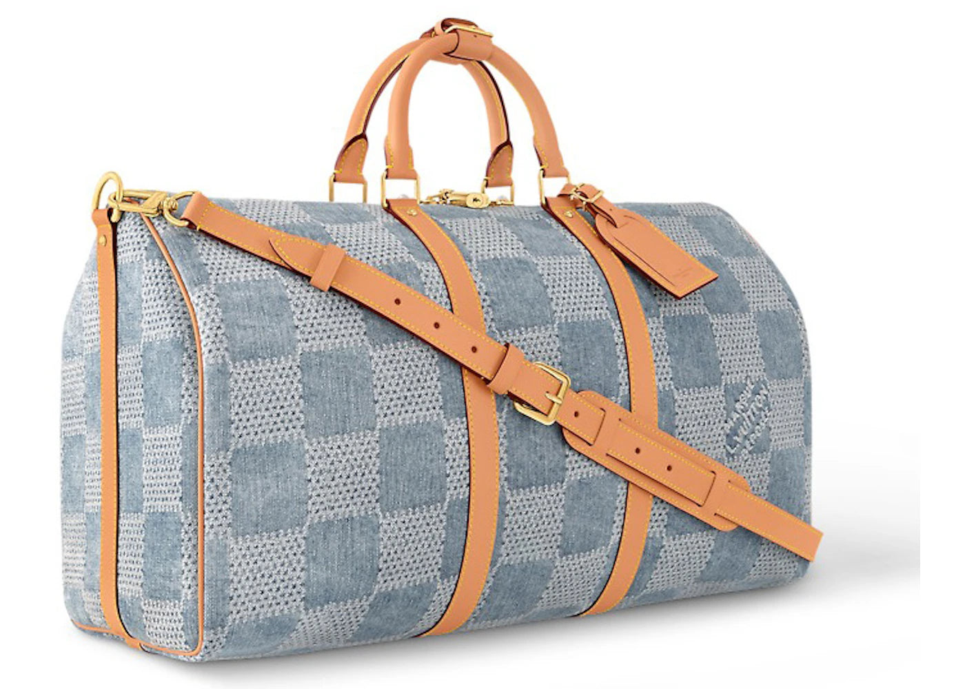 Louis Vuitton Keepall Bandouliere 50 Damier Denim 3D Blue Denim
