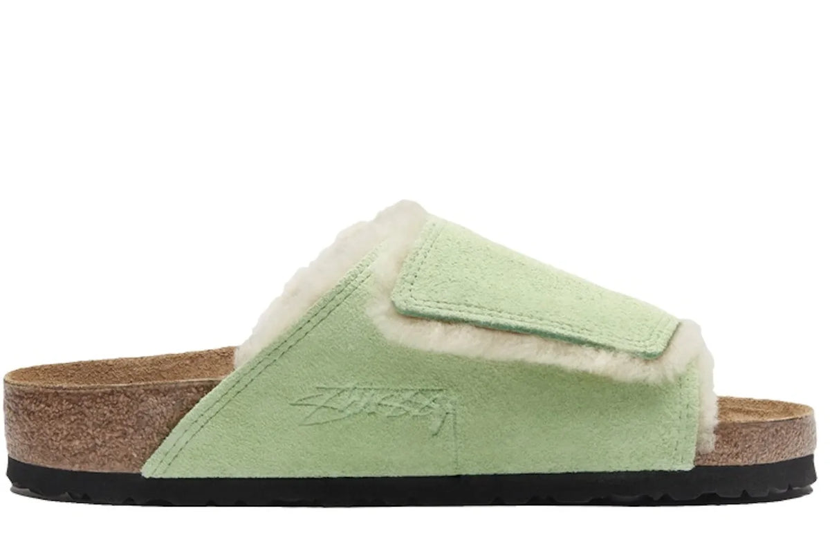 Birkenstock Solana Shearling Slide Stussy Washed Green – Relace